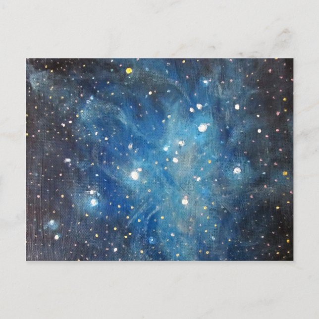 Pleiades Space Art Constellation Painting Print Postcard (Front)