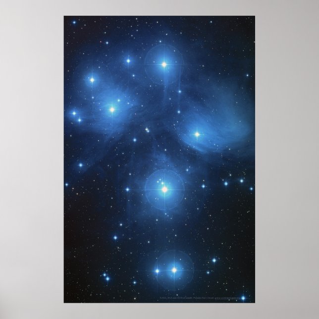 Pleiades Star Cluster 18x12 (16x11) Poster (Front)