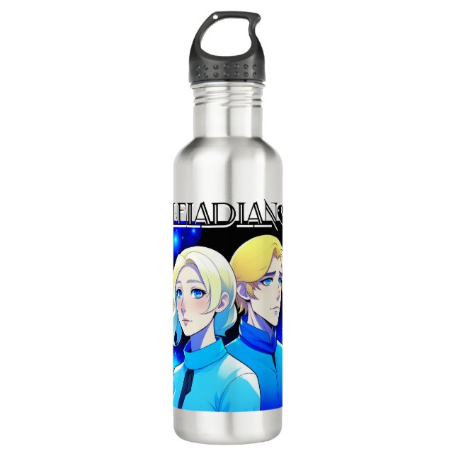 Pleiadian Alien Race and UFO 710 Ml Water Bottle (Front)