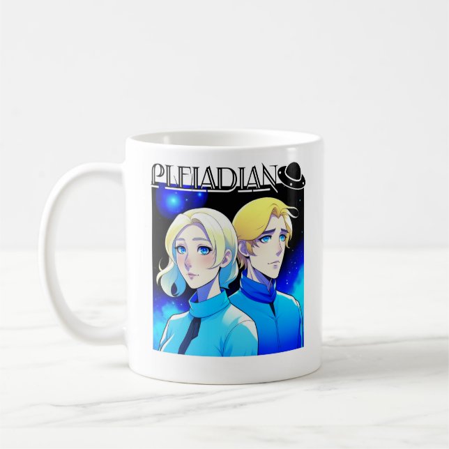 Pleiadian Alien Race and UFO Coffee Mug (Left)