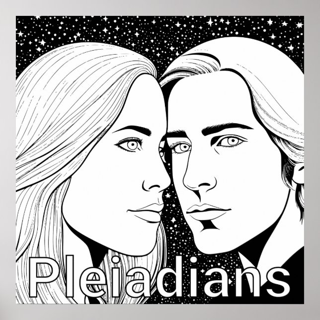 Pleiadians Tall Extraterrestrials Female and Male Poster (Front)