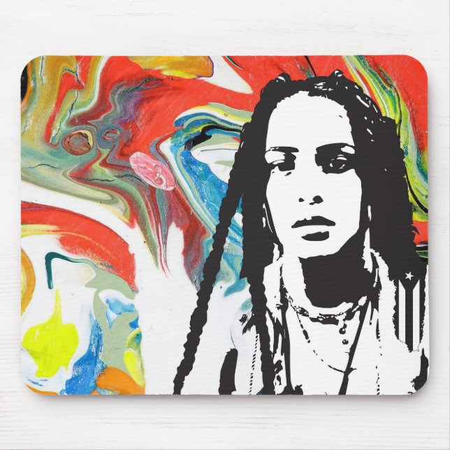 Plena Punk Puerto Rican Art Mouse Pad (Front)