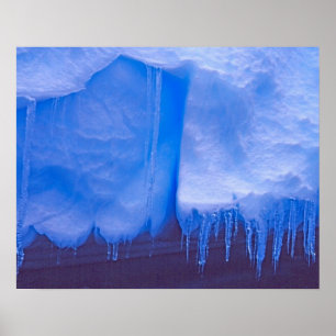 Pleneau Iceberg Graveyard, Antarctica: Blue Poster
