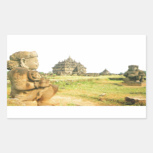 Pleosan Buddhist temple, Prabanam, Java, Indonesia Rectangular Sticker
