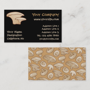 Pleurotus Mushroom Icon Business Card