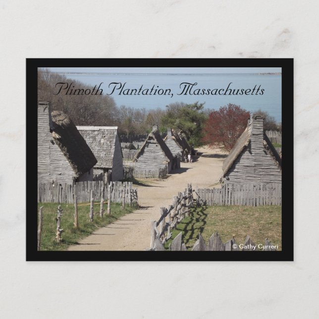 Plimoth Plantation, Massachusetts Postcard (Front)