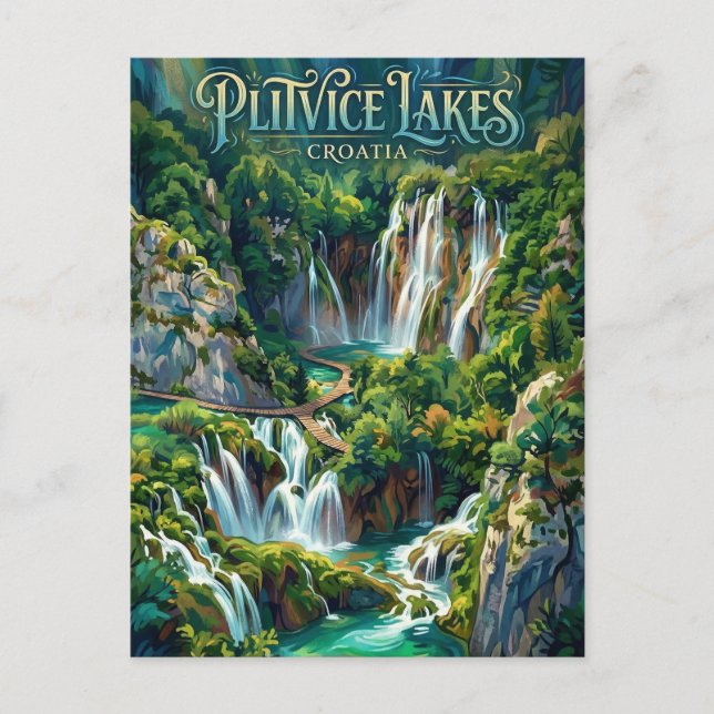 Plitvice Lakes Croatia Postcard (Front)