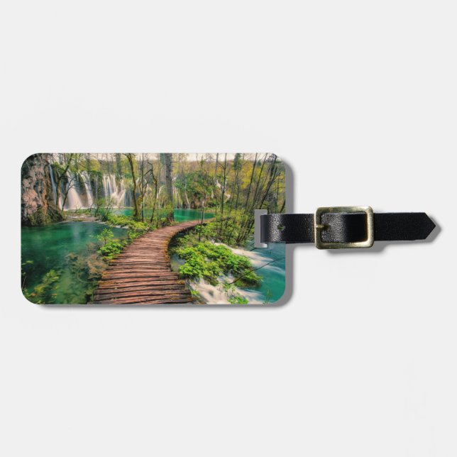 Plitvice Lakes National Park Croatia stylised Luggage Tag (Front Horizontal)