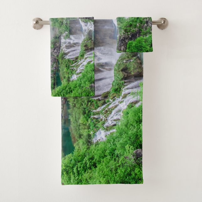 Plitvice lakes waterfall bath towel set (Insitu)