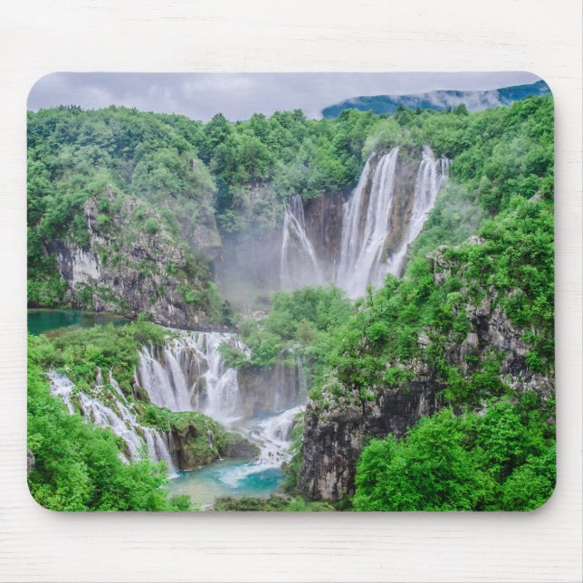 Plitvice lakes waterfall mouse pad (Front)