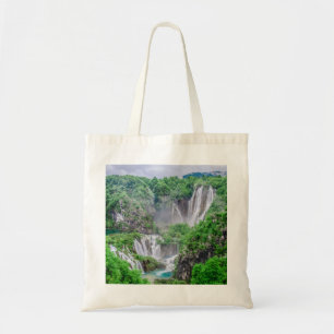 Plitvice lakes waterfall tote bag