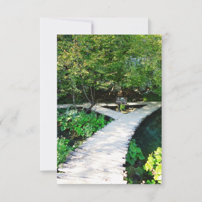 plitvice wooden path, croatia invitation (Front)