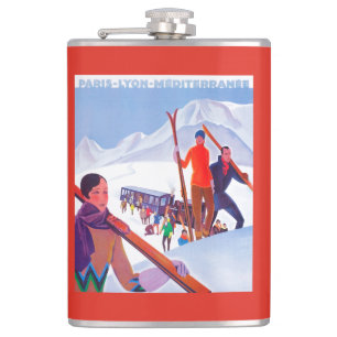 PLM Railway Promotional Poster Hip Flask