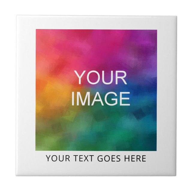 pload Your Logo Photo Image Template Simple Tile (Front)