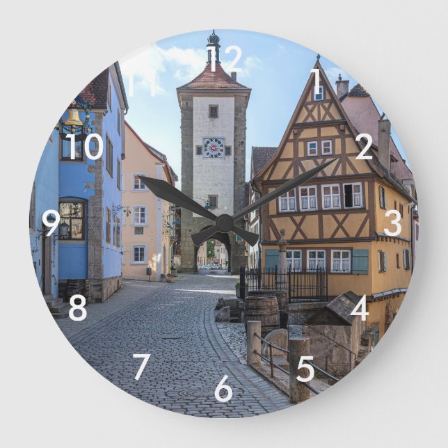 Plönlein in Rothenburg ob der Tauber, Germany Large Clock (Front)