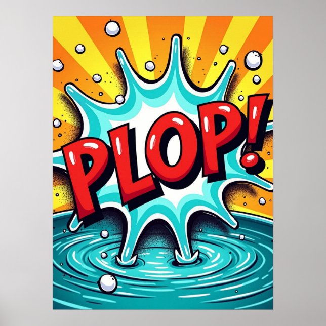 PLOP! Pop Art Comic Water Splash Poster (Front)