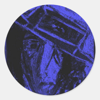 PLOT BLUE CLASSIC ROUND STICKER