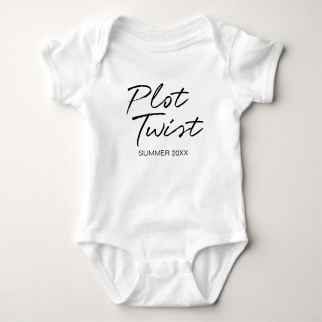 Plot Twist baby Pregnancy Announcement Bodysuit (Front)