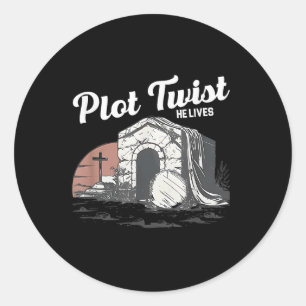 Plot Twist He Lives Classic Round Sticker