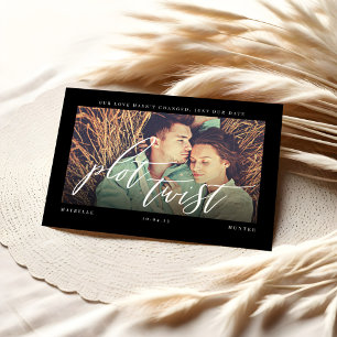Plot Twist Modern Minimal Calligraphy & Photo Save The Date