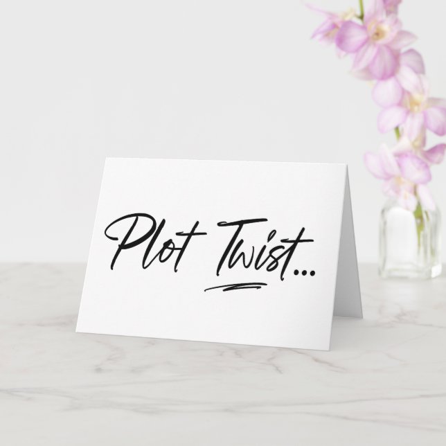 Plot Twist Pregnancy Baby Reveal Family & Friends  Card (Orchid)