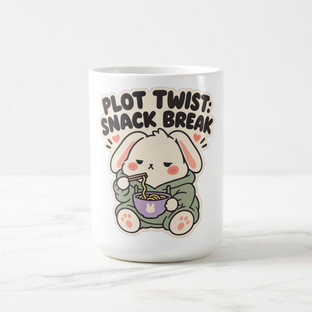 Plot Twist Snack Break Cosy Noodle Bunny Coffee Mug (Center)