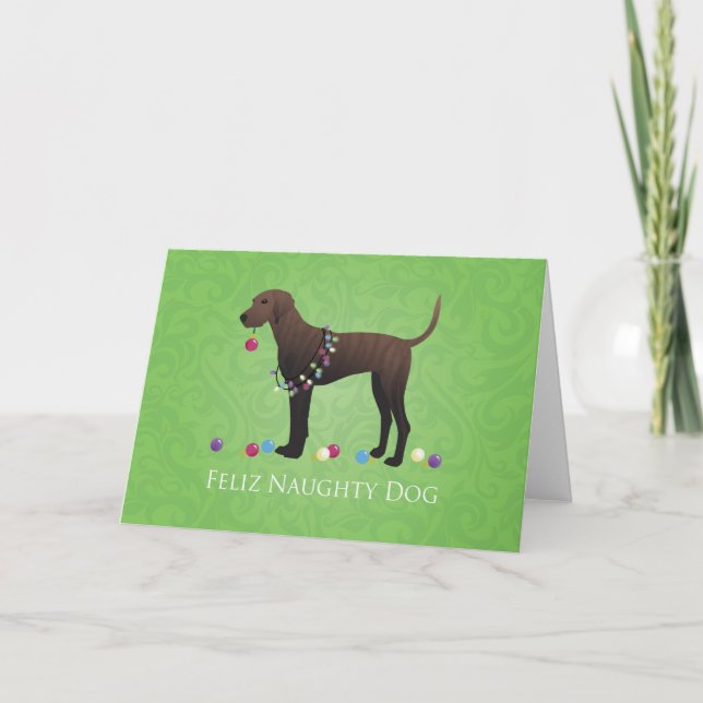 Plott Hound Christmas Holiday Card (Front)