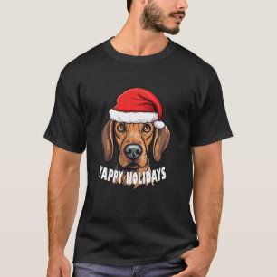 Plott Hound Christmas Yappy Holidays Funny Dog San T-Shirt