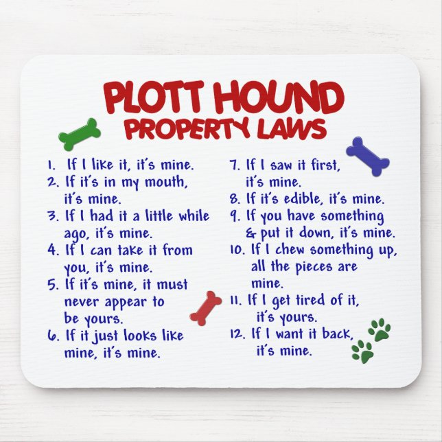PLOTT HOUND Property Laws 2 Mouse Pad (Front)