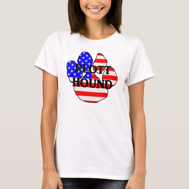 plott name usa-flag paw T-Shirt (Front)