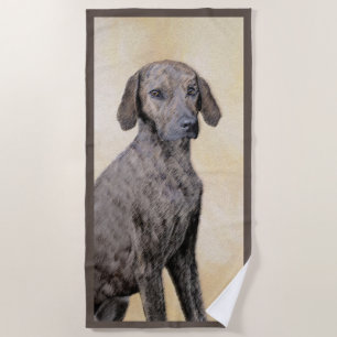 Plott Painting - Cute Original Dog Art Beach Towel