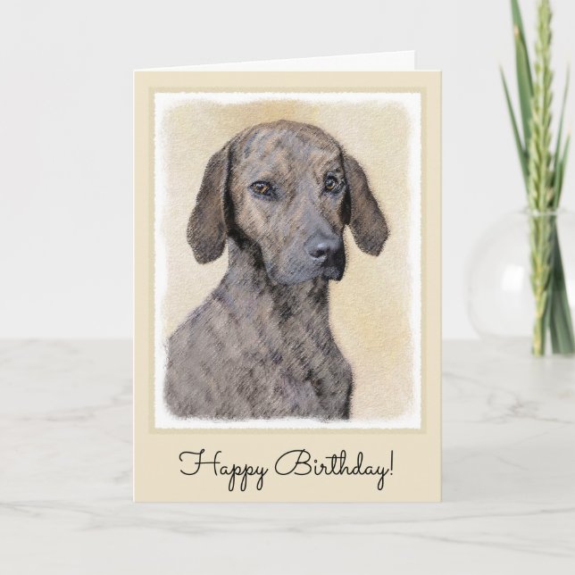 Plott Painting - Cute Original Dog Art Card (Front)