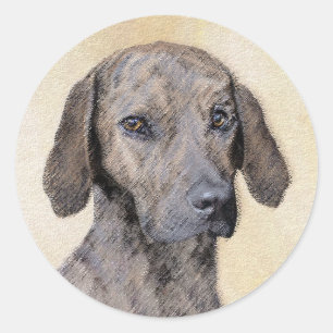 Plott Painting - Cute Original Dog Art Classic Round Sticker