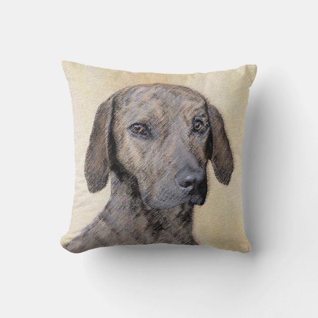 Plott Painting - Cute Original Dog Art Cushion (Front)