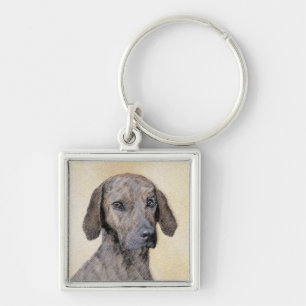 Plott Painting - Cute Original Dog Art Key Ring
