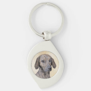 Plott Painting - Cute Original Dog Art Key Ring
