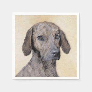 Plott Painting - Cute Original Dog Art Napkin