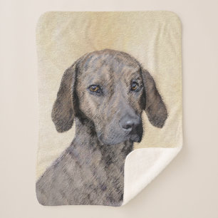 Plott Painting - Cute Original Dog Art Sherpa Blanket