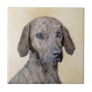 Plott Painting - Cute Original Dog Art Tile