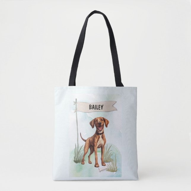 Plott Watercolor Personalised Dog Tote Bag (Front)