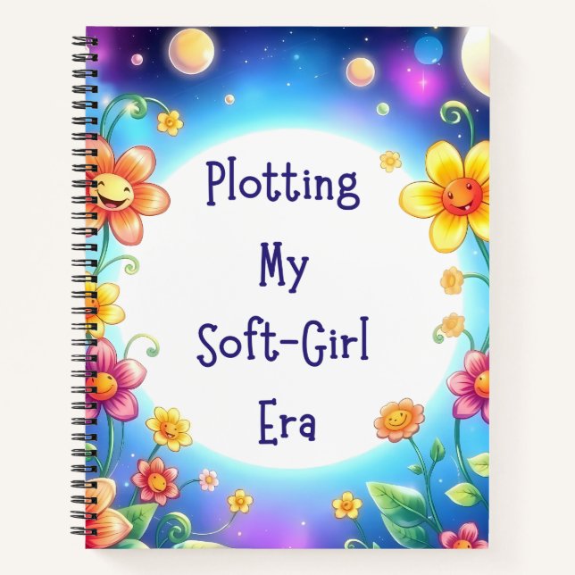 Plotting My Soft Girl Era – Floral Notebook (Front)