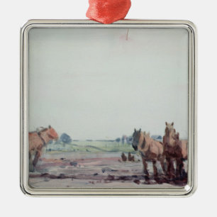 Plough Horses Metal Tree Decoration