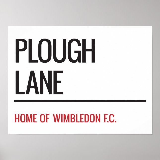 Plough Lane Stadium Street Sign (Front)