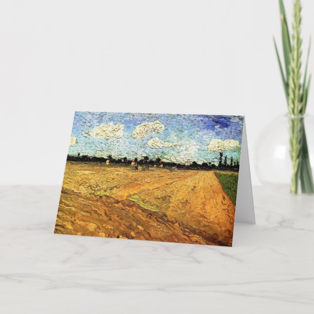 Ploughed Field (the Furrows) by Vincent van Gogh Card (Front)