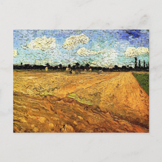 Ploughed Field (the Furrows) by Vincent van Gogh Postcard (Front)