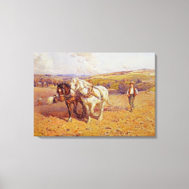Ploughing Canvas Print (Front)