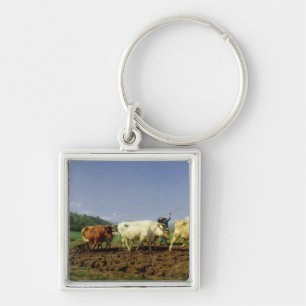 Ploughing in Nivernais, 1849 Key Ring