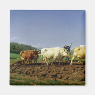 Ploughing in Nivernais, 1849 Magnet