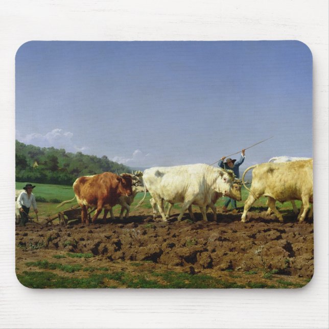 Ploughing in Nivernais, 1849 Mouse Pad (Front)