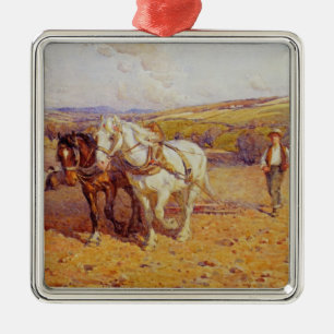 Ploughing Metal Tree Decoration